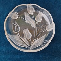 Tulipán mintás Walterglass üveg tál