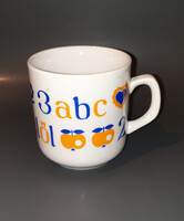 Alföldi, ABC-s bögre, nagyon szép állapotban, sárga-kék színállással