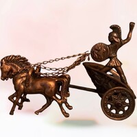 Római harci szekér tömör réz szobor 1,2 kg. ‘70-es évekből