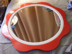 Retro red plastic wall mirror 70s - 53 cm