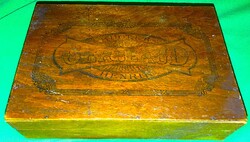 Antik fa GERBAUD - ZSERBO cukrászdás süteményes fa termék doboz szép állapotban 20 X 18 X 6 cm