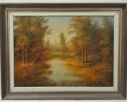Finta László Őszi nap keretezve 65x85 cm
