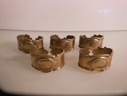 SZALVÉTAGYŰRŰ - ALKUKÉPES - 5 db !! - RÉZ - TÖMÖR - 5 dkg! - 5,5 x 4 x 3 cm - RÉGI