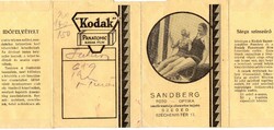 Zacskó, tasak: KODAK fotó, Szeged. (reklám)