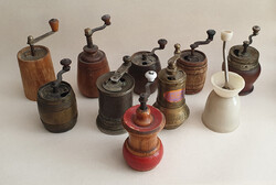 10 db antik és vintage kézi daráló - gyűjtemény egyben