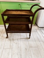Antik Art Deco zsúrkocsi szép és jó állapotban, kivehető tálcákkal
