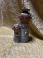 Kiss Roóz dupla kerámia figura ( gyertyatartó)