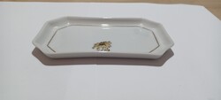 Hollóházi virágmintás, Jelzett  porcelán gyűrűtartó vagy süteményes tálka (1sz.db.) Hibátlan