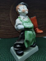 Herendi porcelán suszter figura 125 éves jubileumi pecséttel