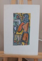 (K) Csepeli Németh Miklós festmény 17x31 cm