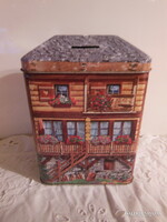 DOBOZ - ALKUKÉPES - FRANCIA - FÉM -  DOMBORNYOMOTT  - PERSELY - 18 x 12 x 7,5 cm  - HIBÁTLAN