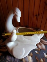 Porcelán hattyú kaspó, virágtartó