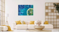 Azure and Lime  - 50cm x 70cm - abstract vászonkép