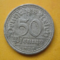 Német birodalmi 50 pfennig 1921 A (S38)