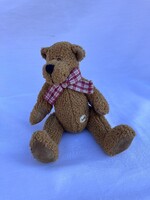 Sunkid barna babzsákos plüssmackó kockás masnival, kendővel - maci - mackó - játék mackó