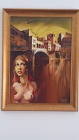 Fassel L'ousa Ferenc - Firenze (olaj) 50x70 cm