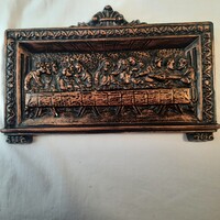 "Utolsó vacsora" falra akasztható fém dombormű  12 x 24 cm