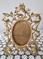 Gyönyörű Barokk florentin mintás tömör réz képtartó vagy képkeret  26 , 5 x 19 ,5 cm