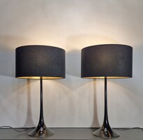 Olasz, Panton stílusù, space age asztali lámpa tölcsér talppal