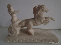 SZOBOR - ALKUKÉPES - ALABÁSTROM - JELZETT - 65 dkg  - RÉGI - 17 x 12,5 x 6,5 cm