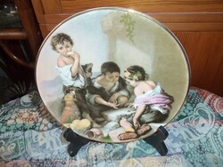 PORCELÁN DÍSZ TÁNYÉR MURILLO FESTMÉNNYEL!
