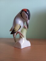 Porcelán harkály Drasche, Kőbányai figura jelzett hibátlan