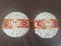 2db 4711 márkájú, 100 grammos rózsa szappan az 1960-70-es évekből