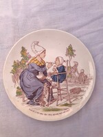 Antik Francia 1900 körüli Sarreguemines falitányér !! 2