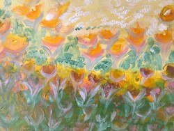 Flowery- 50cm x 70cm egyedi abstract vászonkép