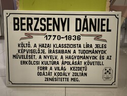 Berzsenyi Dániel 1770-1836 Ritka Zománctábla 60cm x 40cm