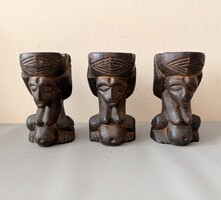 Afrikai faragott fa szobor/mécsestartó