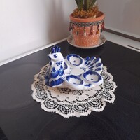 Kerámia tyúkfigurás tojáskínáló , Gzhel