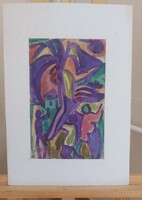 (K) Csepeli Németh Miklós festmény 21x33 cm