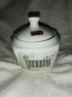 Art deko macskás-halas porcelán cukortartó    L