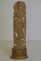 Keleti faragott fa szobor Durga India A255