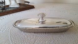 Gyönyörű,ezüstözött vajtartó,pástétom tartó