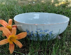 Zsolnay porcelán nefelejcses tál komatál