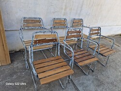 Régi kerti székek régi csővázas strand székek retro karos szék vendéglátós székek  kerti szék
