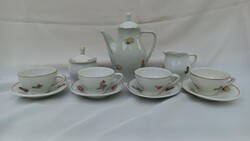 Hollóházi porcelán baba kávéskészlet mese mintával