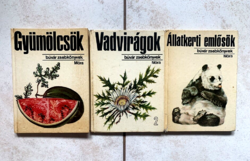 3 darab könyv egyben a Búvár zsebkönyvekből - Gyümölcsök, Vadvirágok 2, Állatkerti emlősök