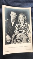 MARLENE DIETRICH + MAURICE CHEVAIER NEMZETKÖZI FILM SZTÁR 1940 EREDETI EZÜST ZSELATIN FOTÓLAP
