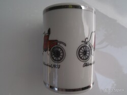 GYERTYATARTÓ - ALKUKÉPES - ANGOL - RÉGI - FÉMBETÉTES - 8 x 6 cm - PORCELÁN