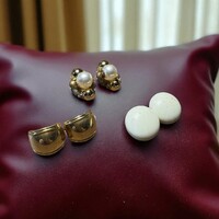 3 pár Régi fülklipsz vintage fülbevaló, retro klipsz, az ékszerek az 1960-as évekből származinak