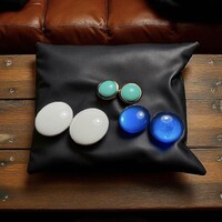 3 pár Régi fülklipsz vintage fülbevaló, retro klipsz, az ékszerek az 1960-as évekből származinak