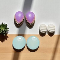 3 pár Régi fülklipsz vintage fülbevaló, retro klipsz, az ékszerek az 1960-as évekből származinak