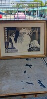 Szász Endre Szitanyomat.  1926-2003  Varázsló című műve. 56/100-as. 35x50-es keret nélkül.