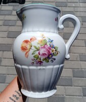 Virágmintás Kispesti nagyméretű porcelán kancsó