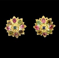 Valodi Turmalin 925 Ezust 18k Sárga Arany Fulbevalo