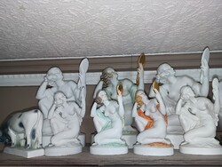 Herendi porcelán akt tükrös 3 nagy, 4 kicsi