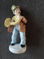 Régi Carl Scheidig Grafenthal porcelán férfi kürttel